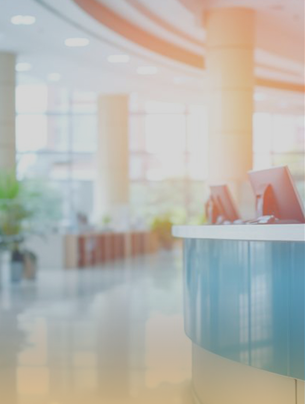 美聯健康聯合診所明亮舒適的接待大廳，提供家庭醫學科、一般內科與小兒科服務